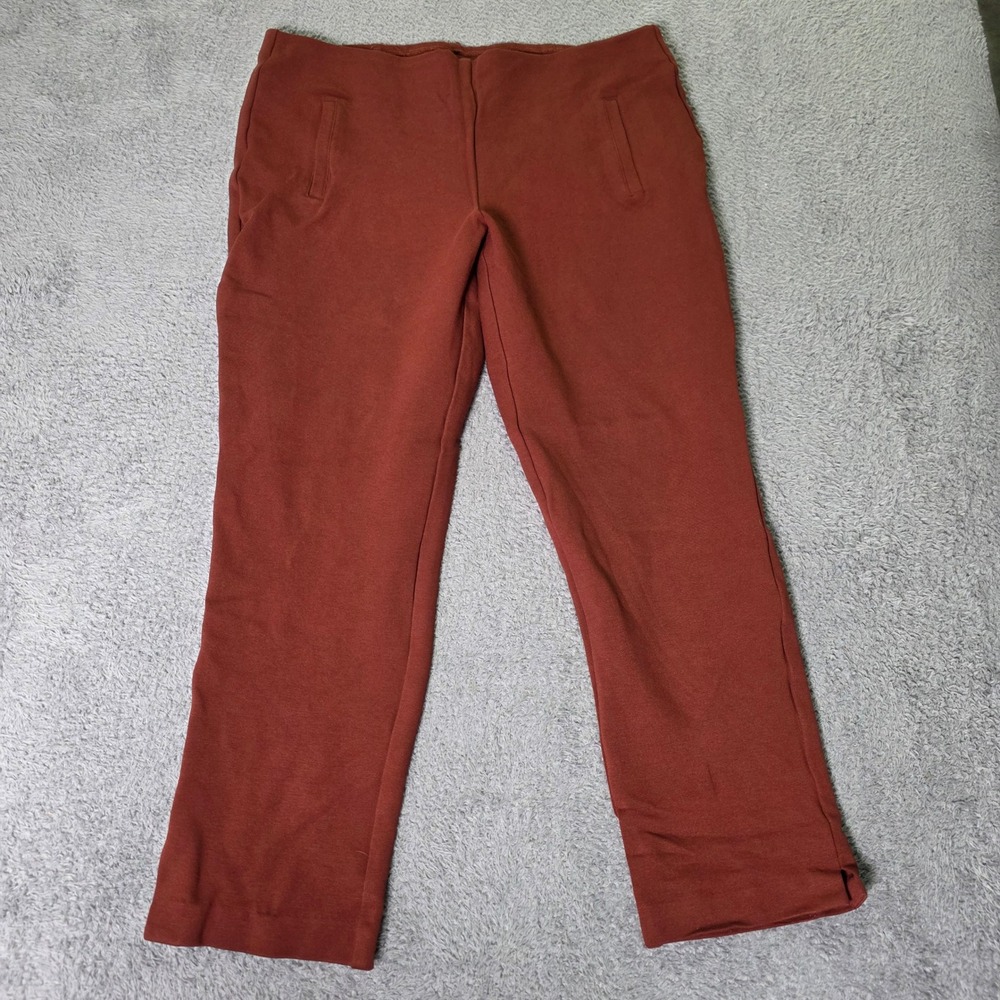 Chico's Womens 1.5 Ankle Pants Rust Orange Stretch Pull On Slim Career Trousers
